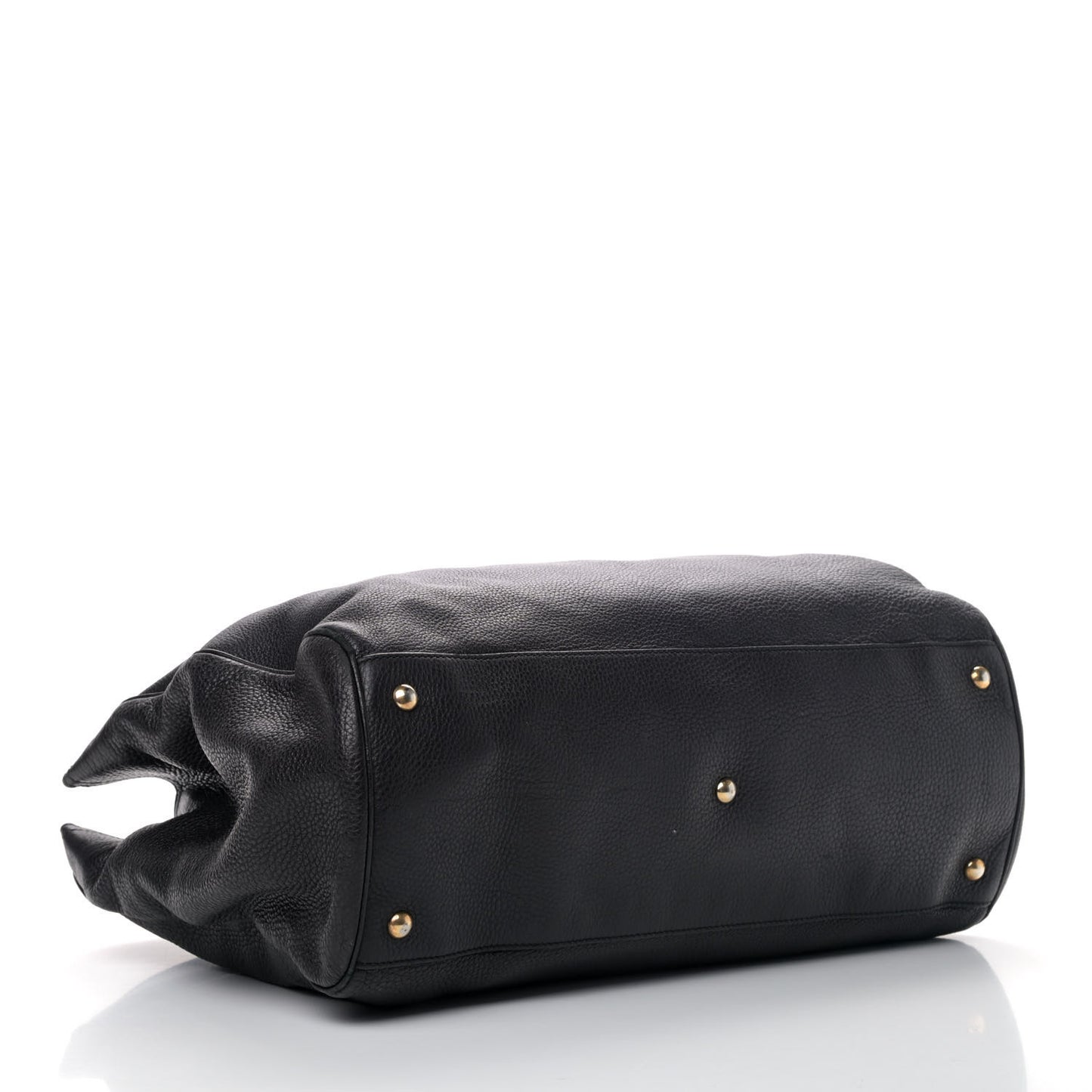 Calfskin Large Bamboo Shopper Tote Black