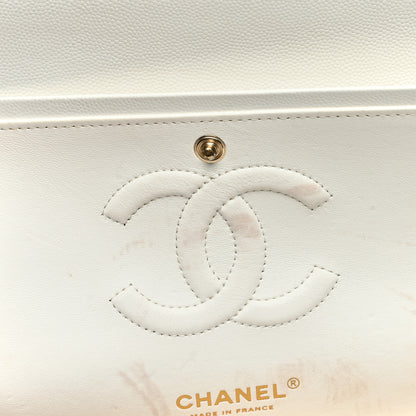 Chanel Caviar Quilted Medium Double Flap White 13 of 16
