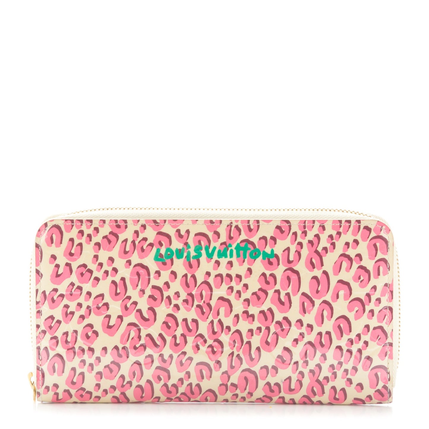 Vernis Leopard Zippy Wallet Blanc Corail