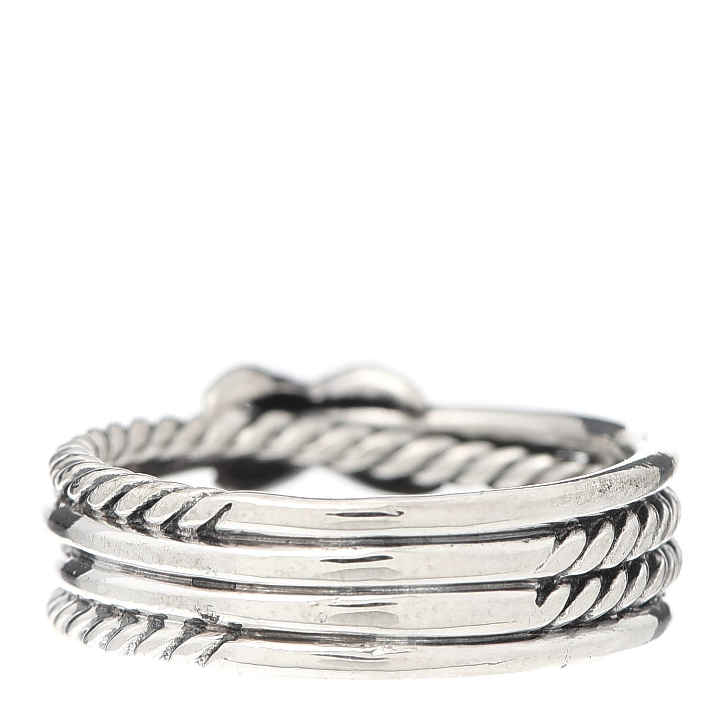 Sterling Silver Diamond X Crossover Ring 54 7