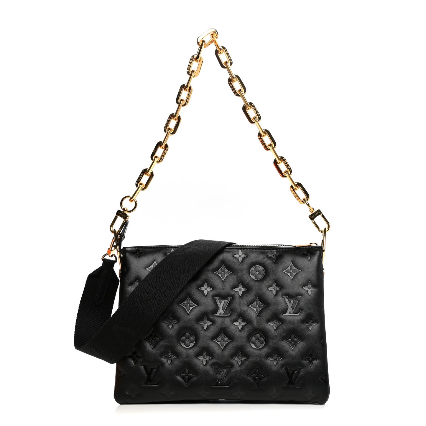 Lambskin Embossed Monogram Coussin PM Black