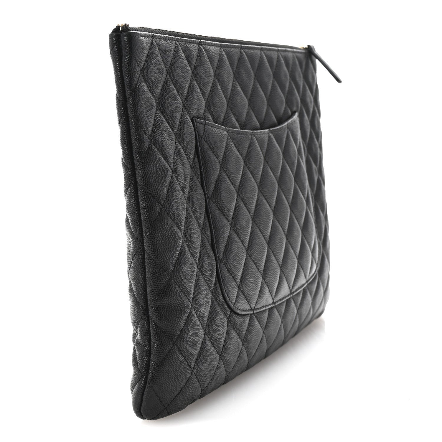 Chanel Caviar Quilted Large Cosmetic Case Black 3 of 6
