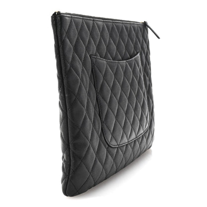 Chanel Caviar Quilted Large Cosmetic Case Black 3 of 6