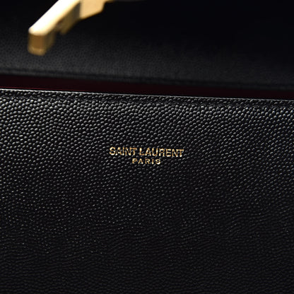 Saint Laurent Grain de Poudre Medium Classic Monogram Cassandra Top Handle Black Rouge Legion 7 of 14