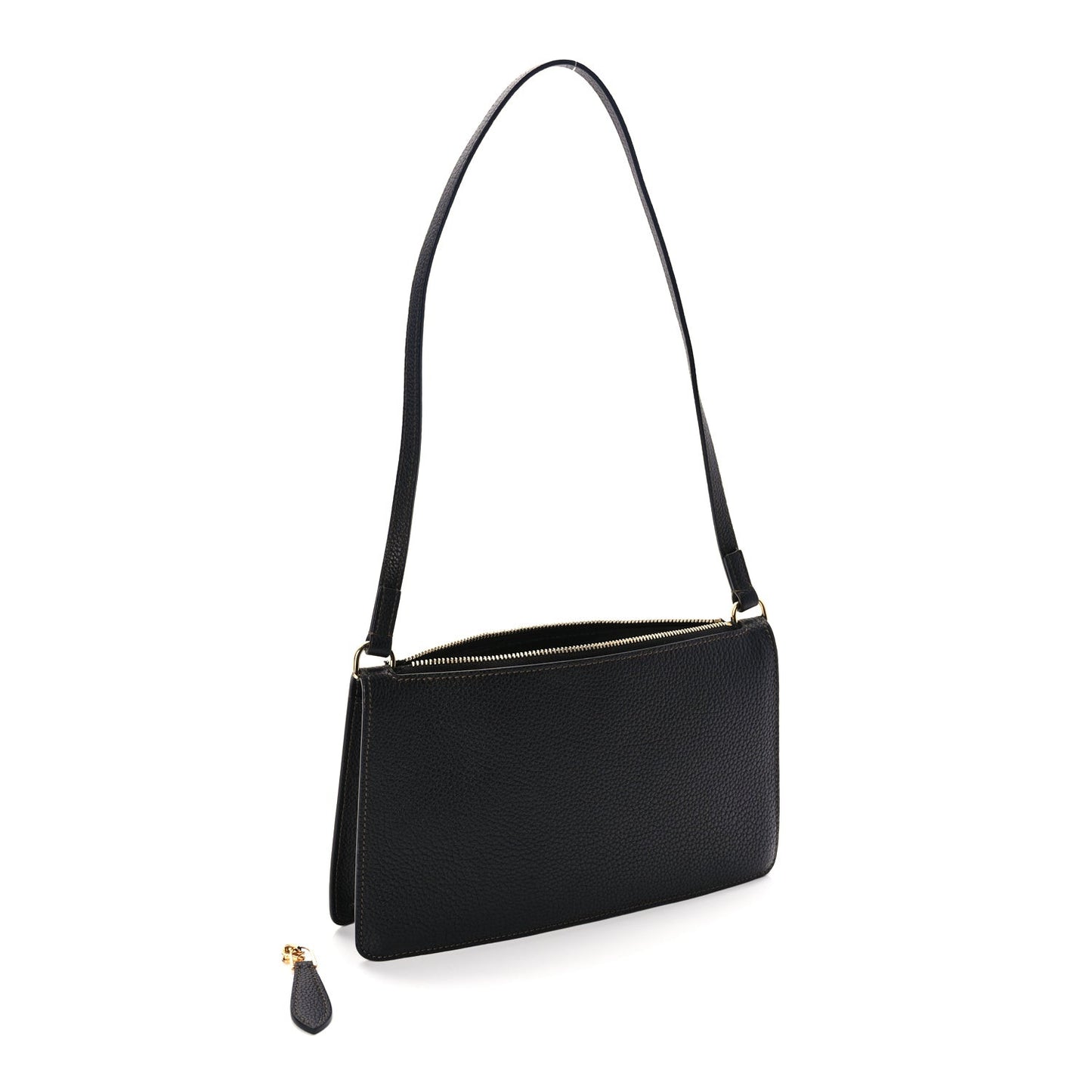 Grained Calfskin Mini TB Shoulder Pouch Black