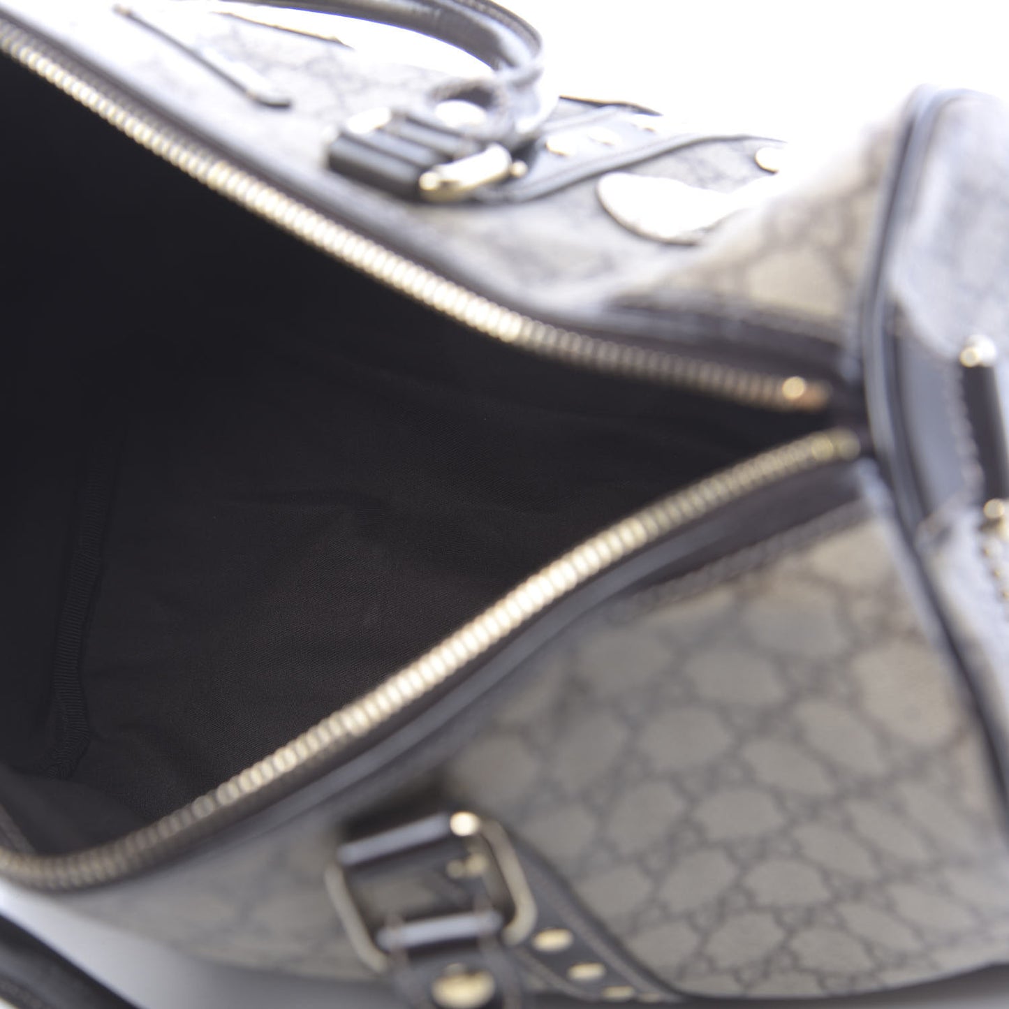 Monogram Guccissima Hearts Studded Medium Joy Boston Dark Brown