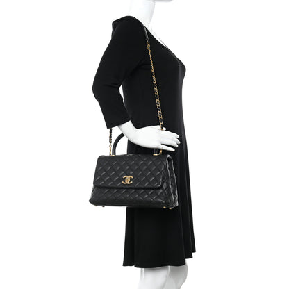Chanel Caviar Quilted Small Coco Handle Flap Black 2 of 11