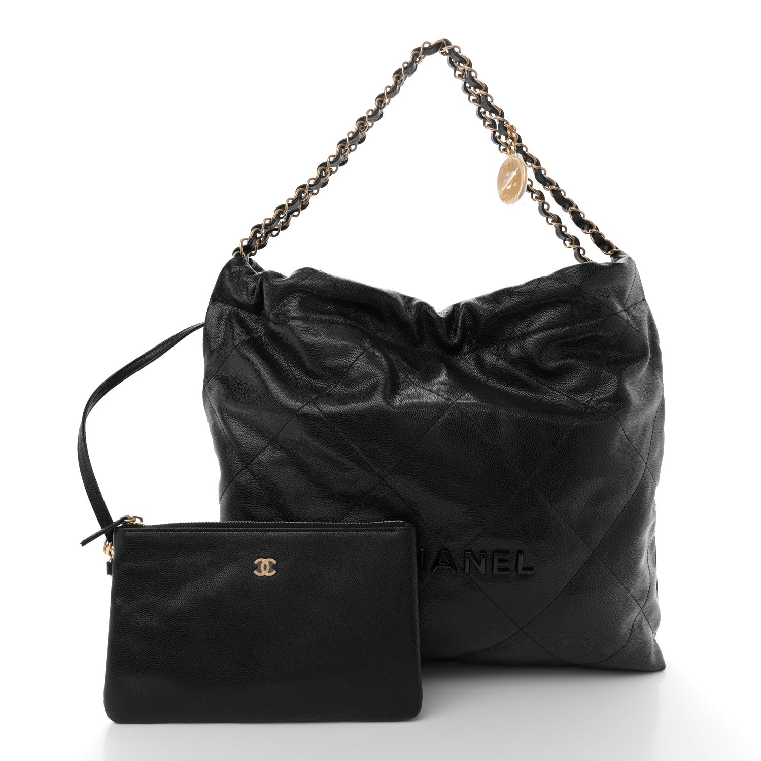 Chanel Shiny Caviar Quilted Monochrome Chanel 22 Black 3 of 11