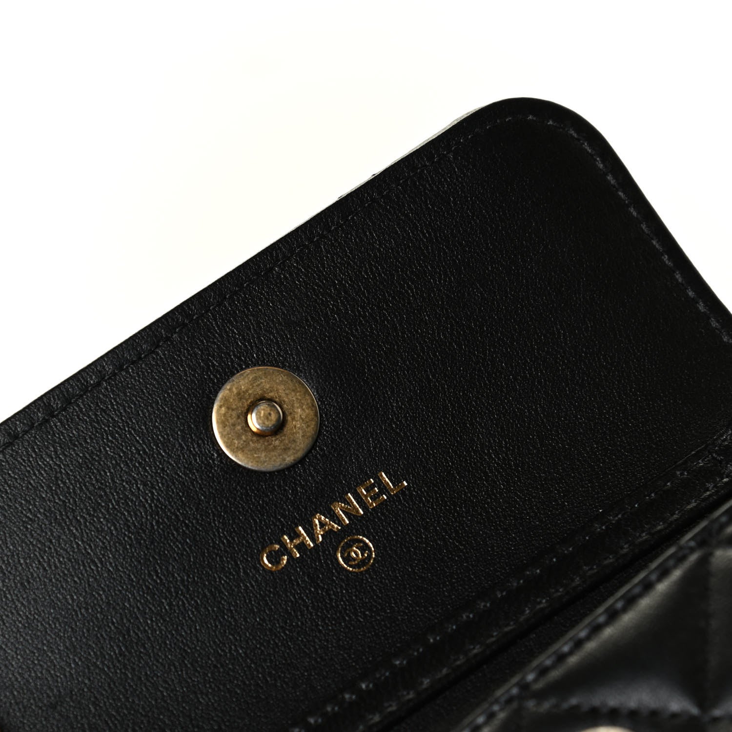 Chanel Lambskin Quilted Pearl Crush Clutch With Chain Black 6 of 7
