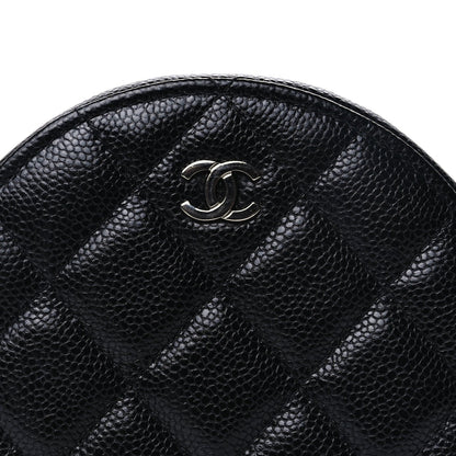 Chanel Caviar Quilted Round Clutch With Chain  Black 6 of 8