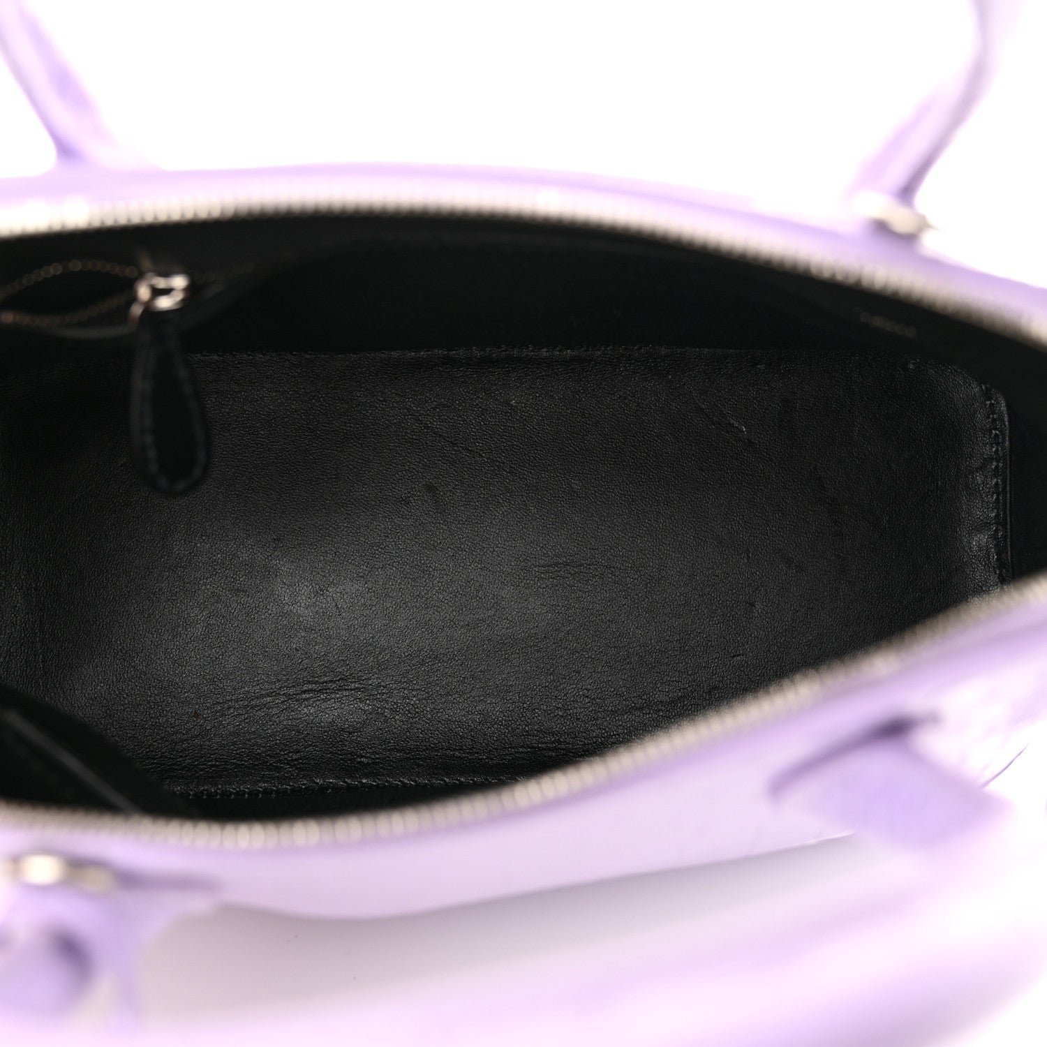 Balenciaga Shiny Calfskin Logo Crocodile Embossed S Ville Top Handle Bag Lilac White 3 of 10