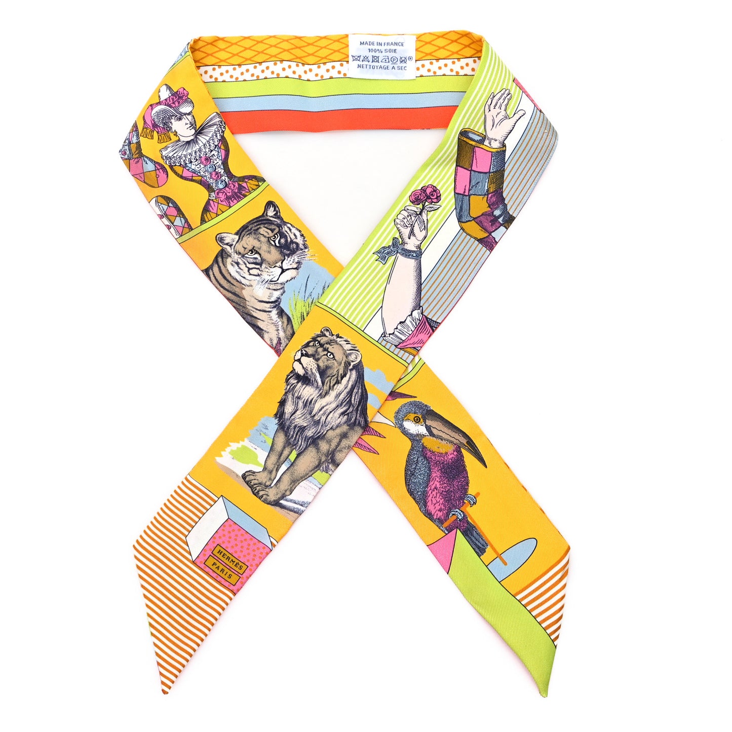 Silk Twilly Grand Theatre Nouveau Soleil Vert Fluo Multicolor