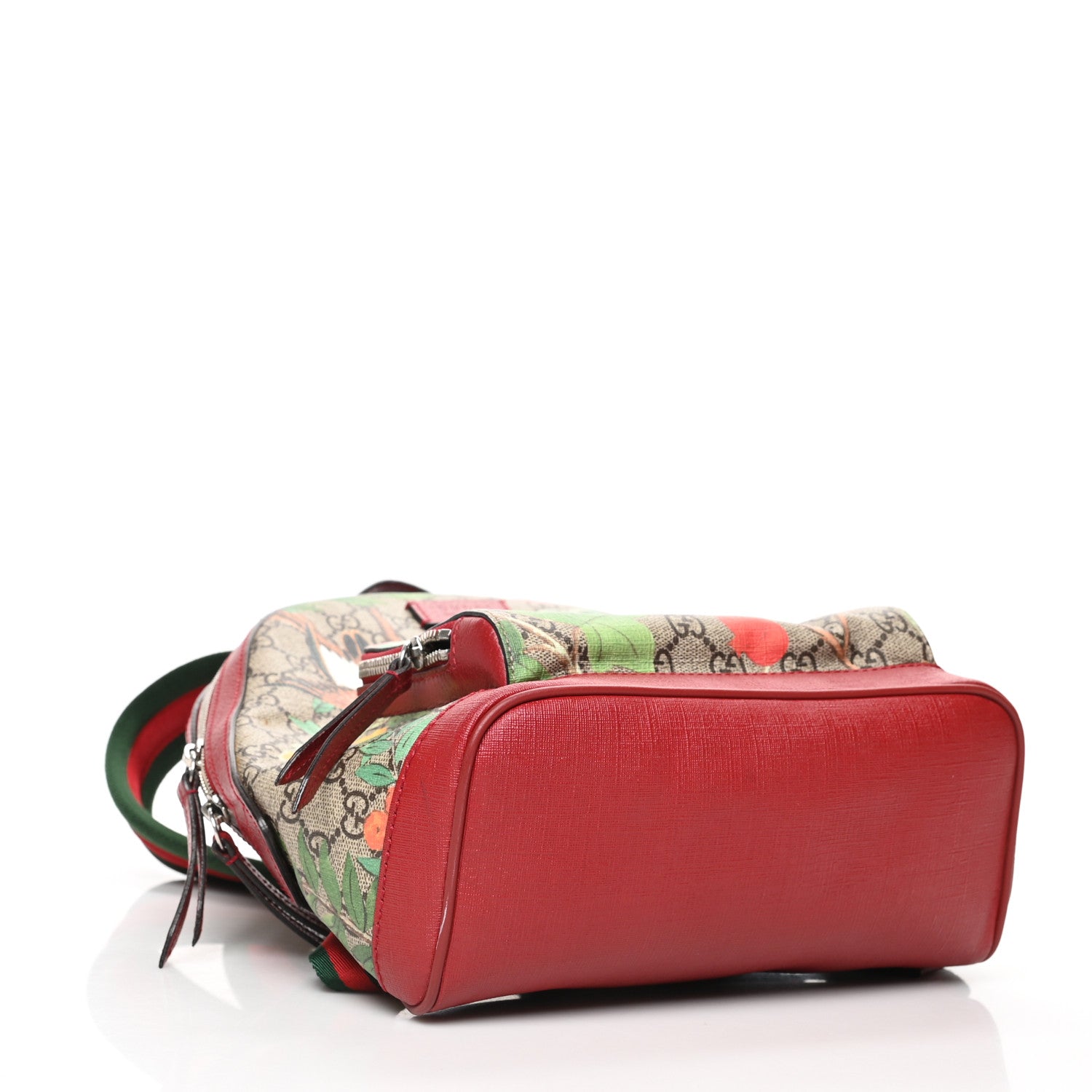 Gucci GG Supreme Monogram Tian Web Small Day Backpack Beige Multicolor Red 4 of 10