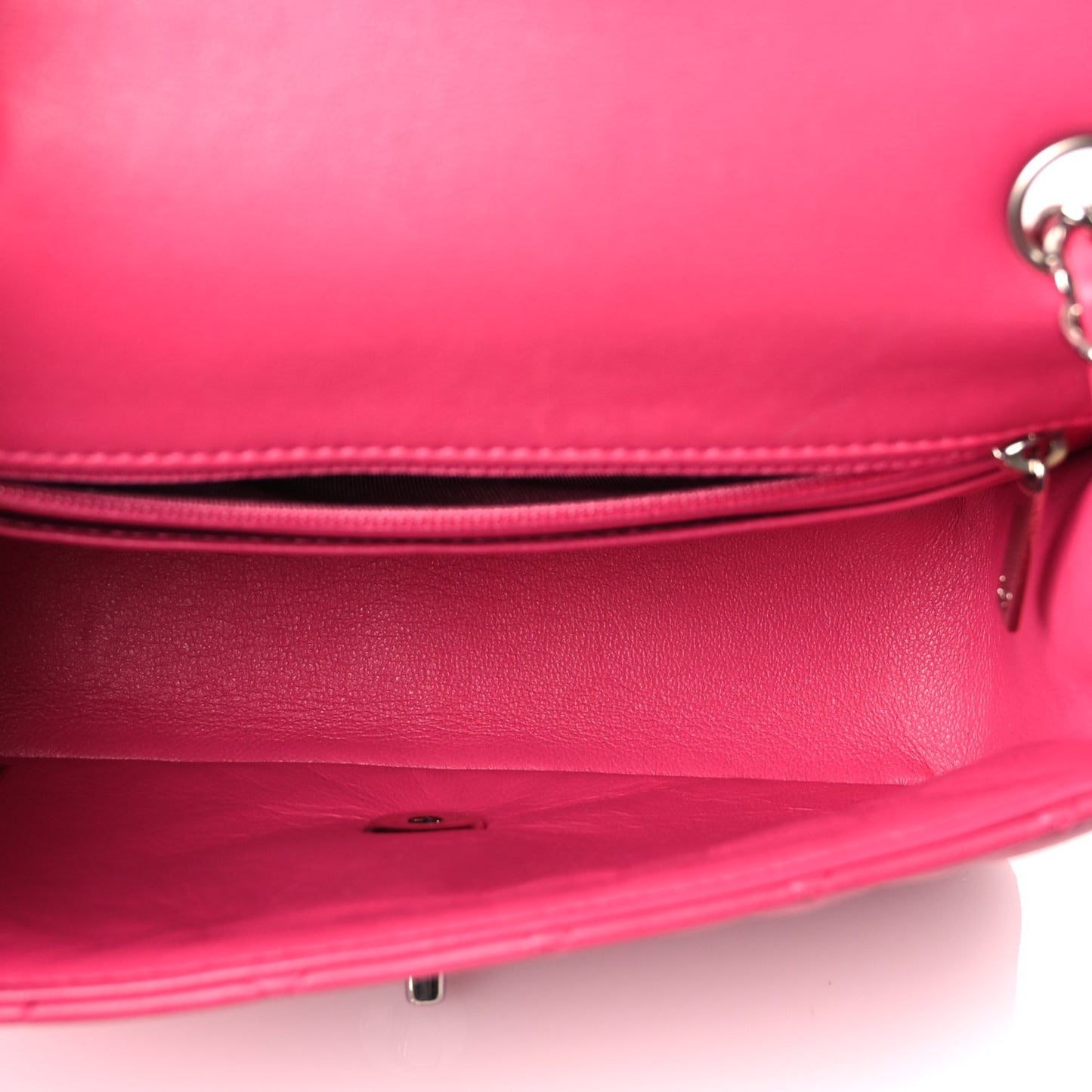 Lambskin Quilted Mini Rectangular Flap Dark Pink