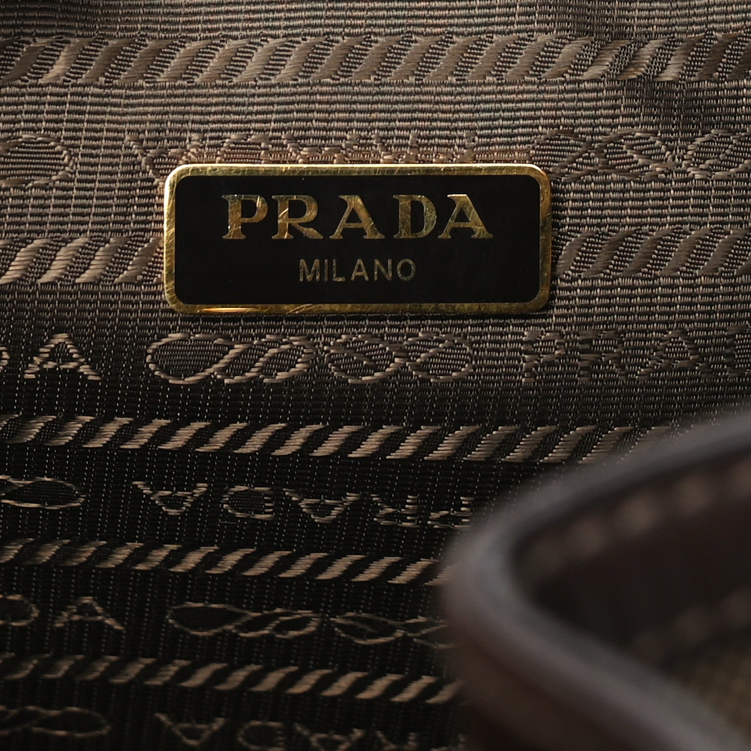 Prada Jacquard Logo Mini Bucket Crossbody Bag Corda Bruciato 5 of 8