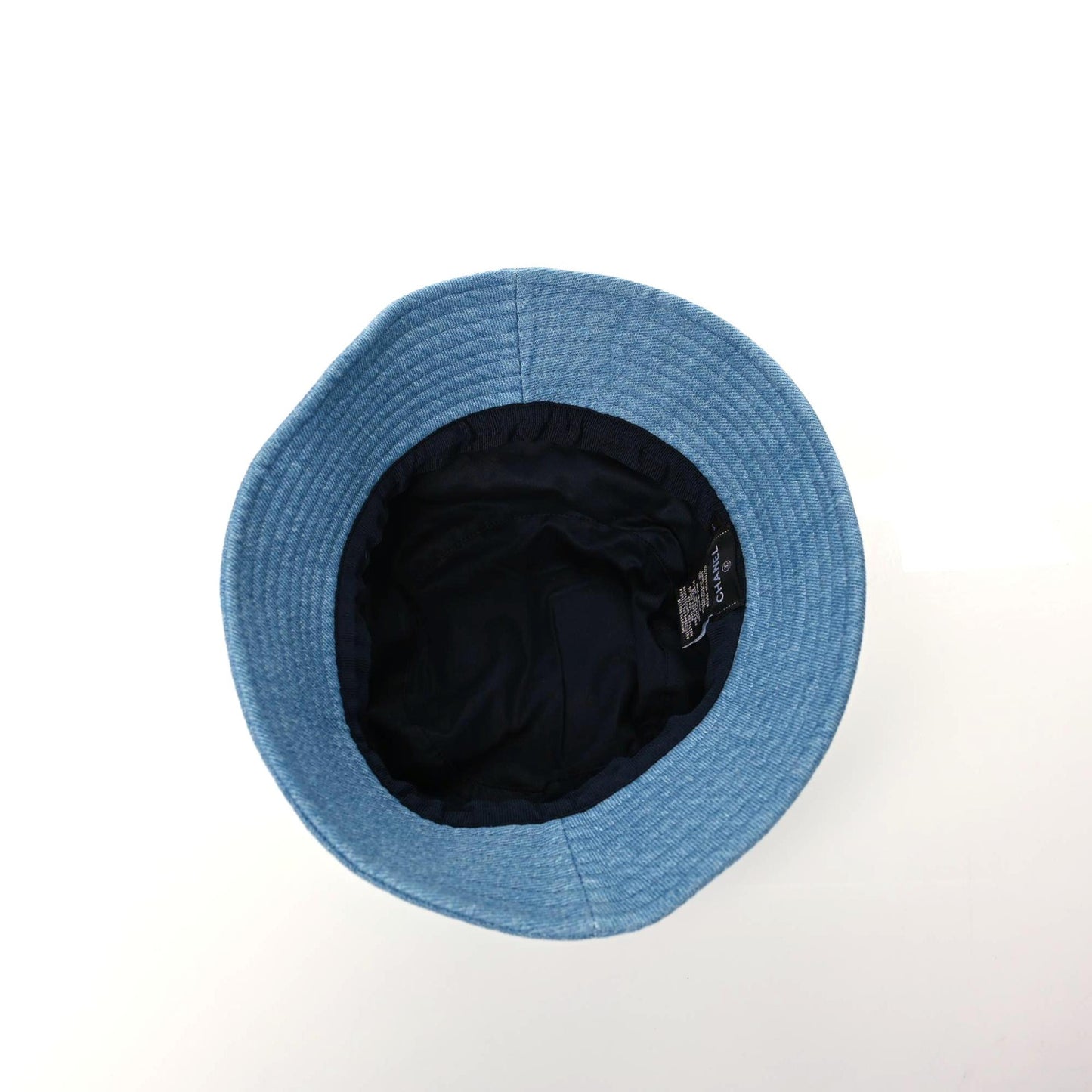 Denim Sequin Cloche Logo Bucket Hat S Blue