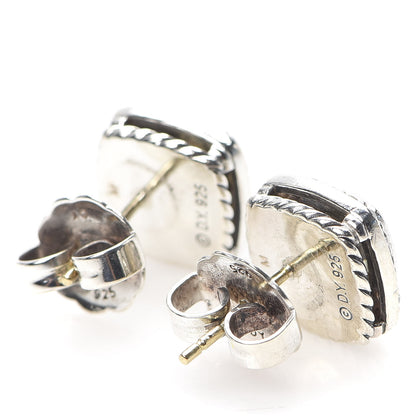 David Yurman Sterling Silver Diamond Lemon Citrine 7mm Albion Earrings 3 of 4