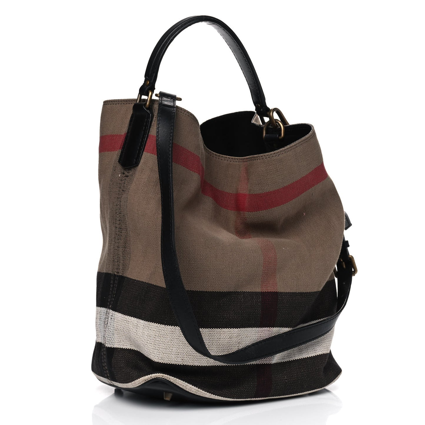 Canvas Mega Check Medium Ashby Hobo Black