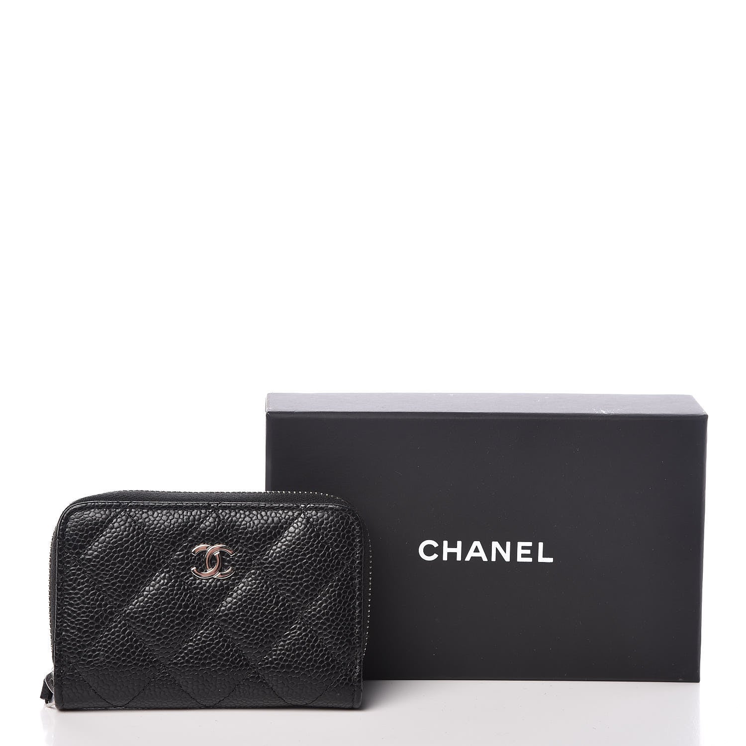 Chanel Caviar Quilted Zip Coin Purse Black 8 of 8