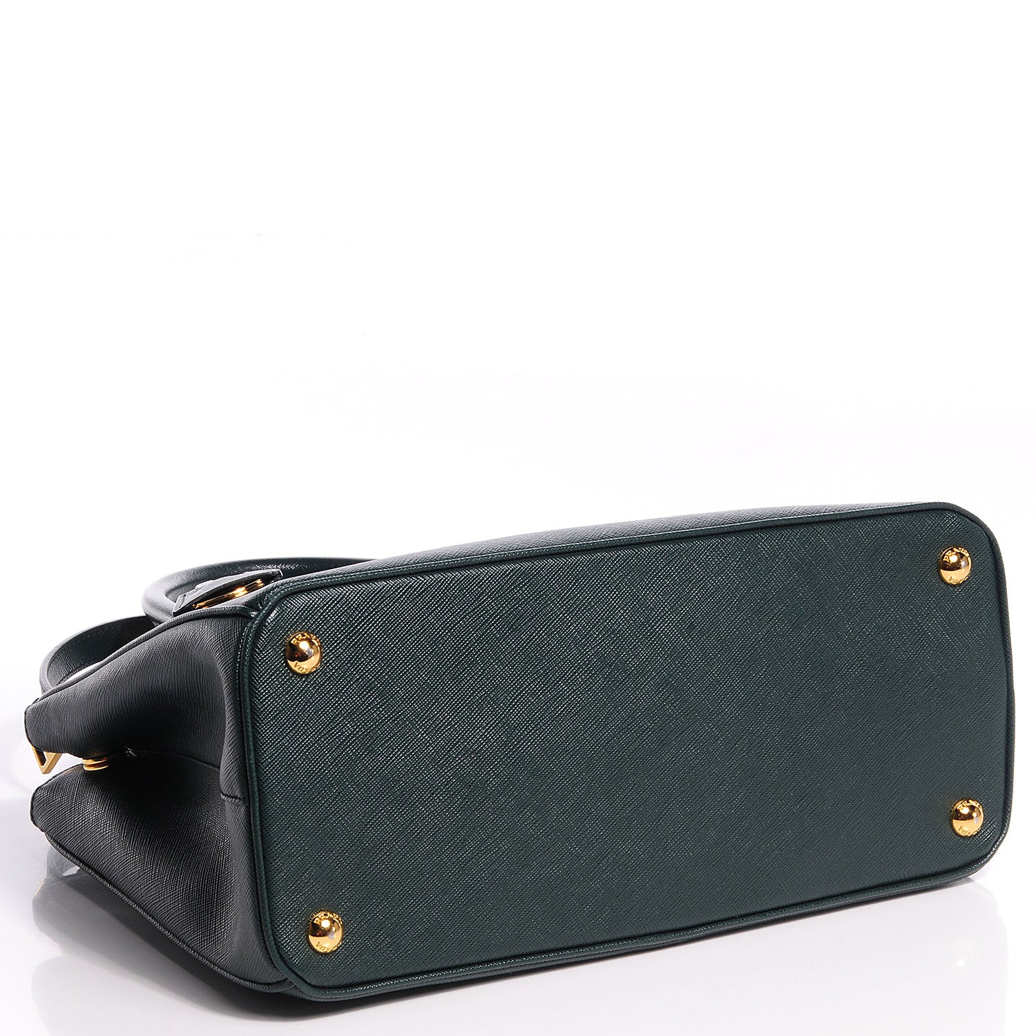 Prada Saffiano Lux Small Double Zip Tote Smeraldo 4 of 13