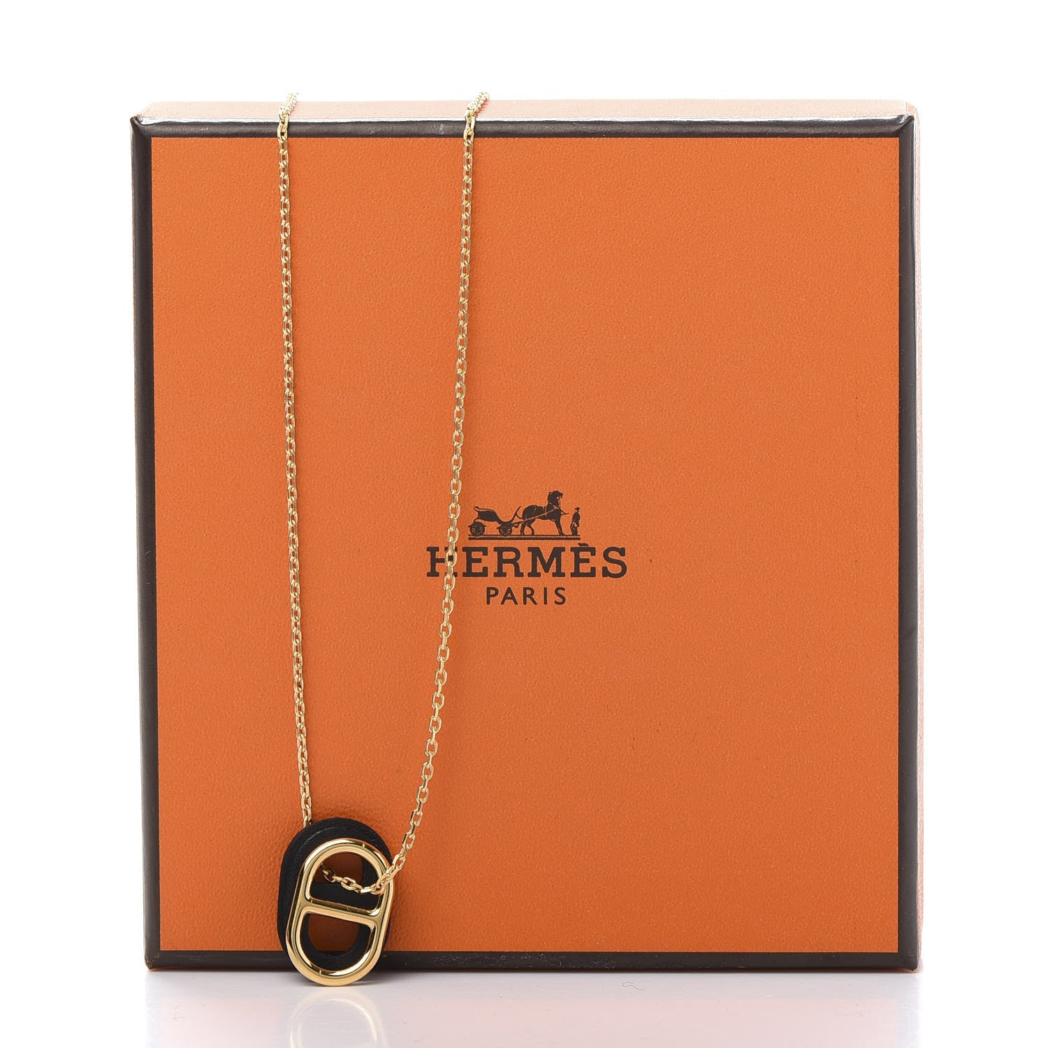 Hermes Swift O'Maillon Pendant Necklace Black 8 of 8