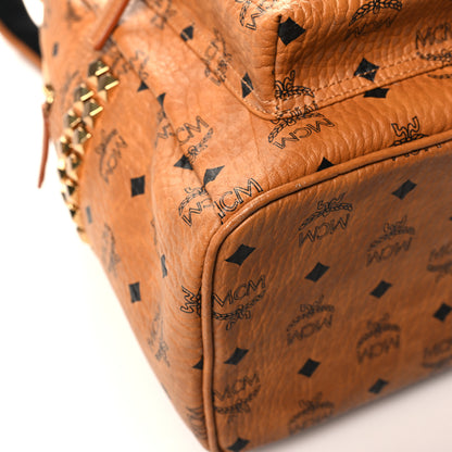 MCM Visetos Medium Side Studs Stark Backpack Cognac 8 of 14
