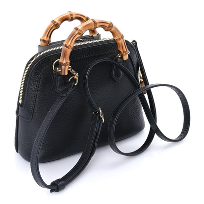 Gucci Textured Dollar Calfskin Mini Diana Dome Tote Bag  Black Dusty Grey 2 of 7