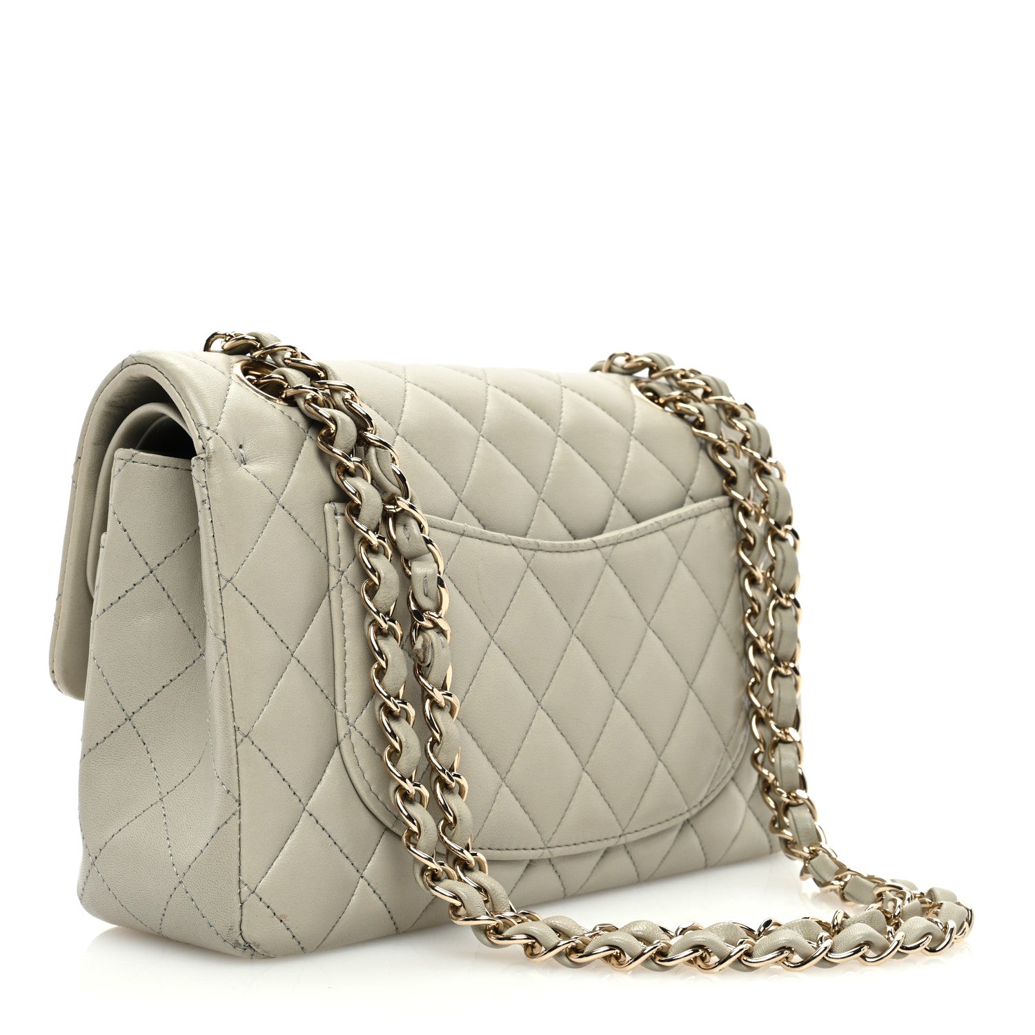 Chanel Lambskin Quilted Small Double Flap Grey 3 of 12
