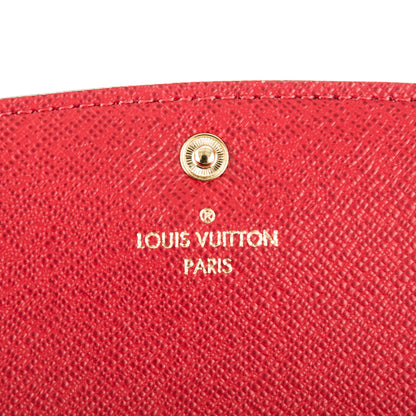 Louis Vuitton Damier Ebene Emilie Wallet Red 6 of 7