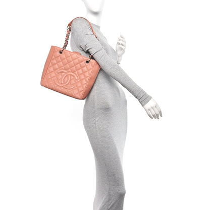 Chanel Caviar Quilted Petit Shopping Tote PST Pink 2 of 7