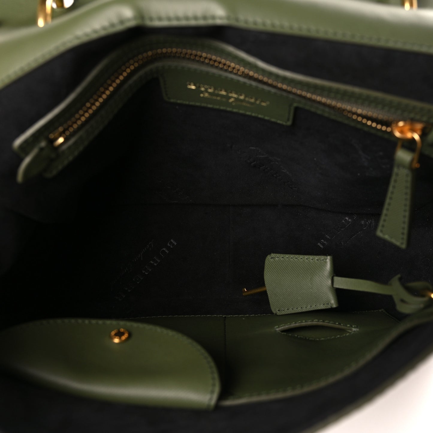 Trench Calfskin Medium DK88 Top Handle Bag Moss Green
