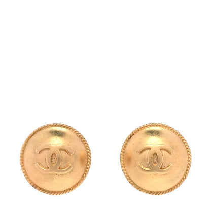 Chanel CC Button Clip On Earrings  Gold 1 of 5