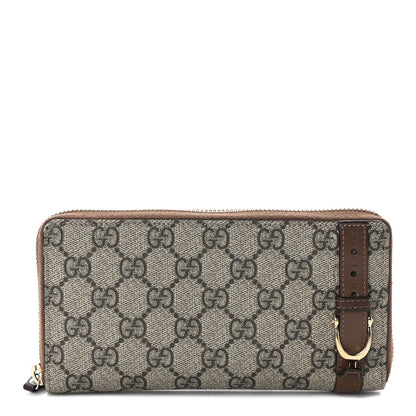 Gucci GG Supreme Monogram Nice Zip Around Wallet Maple Brown 1 of 8