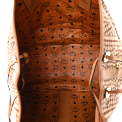 MCM Visetos Large Liz Reversible Shopper Tote Cognac 9 of 16
