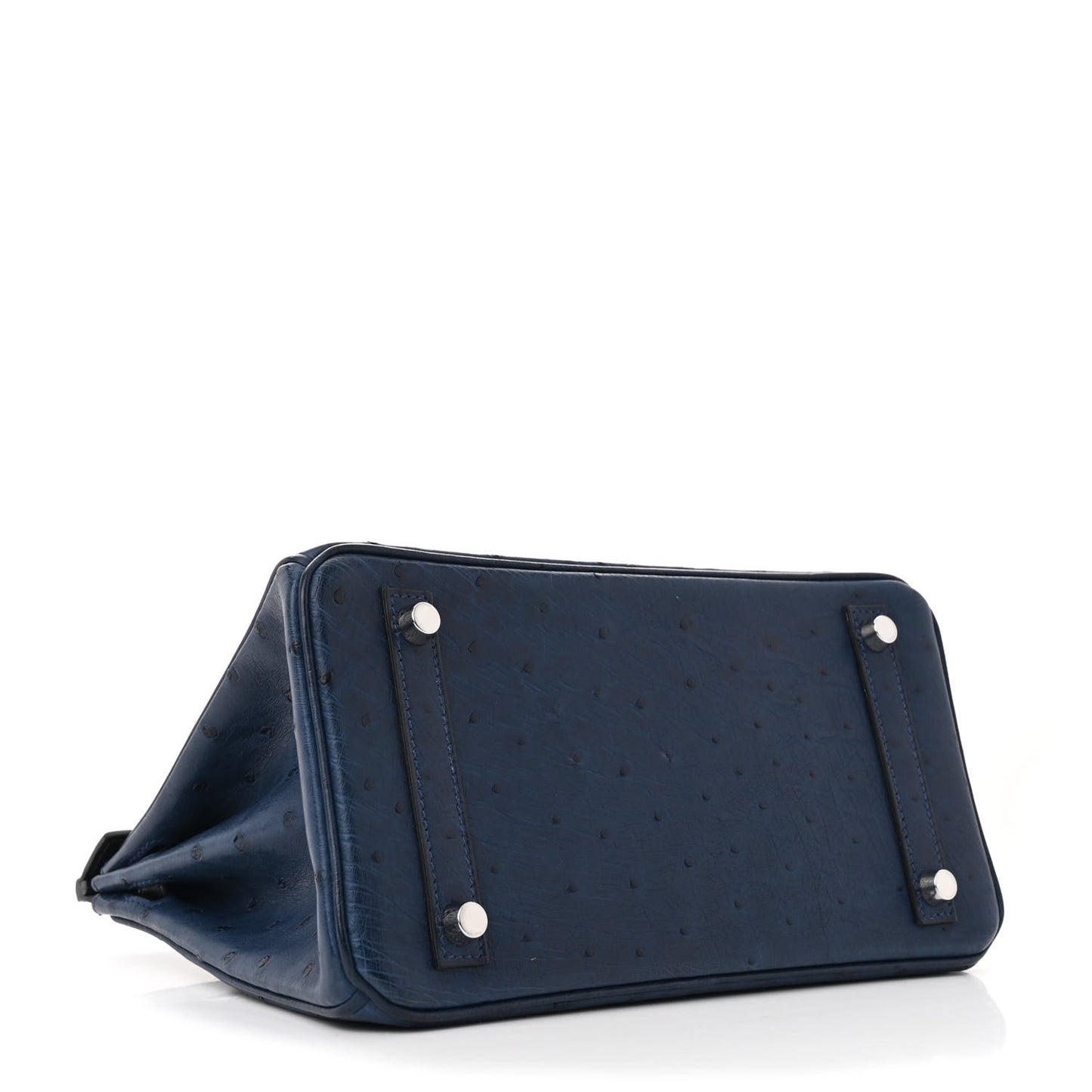 Ostrich Bi-Color Birkin 25 Bleu Iris Black