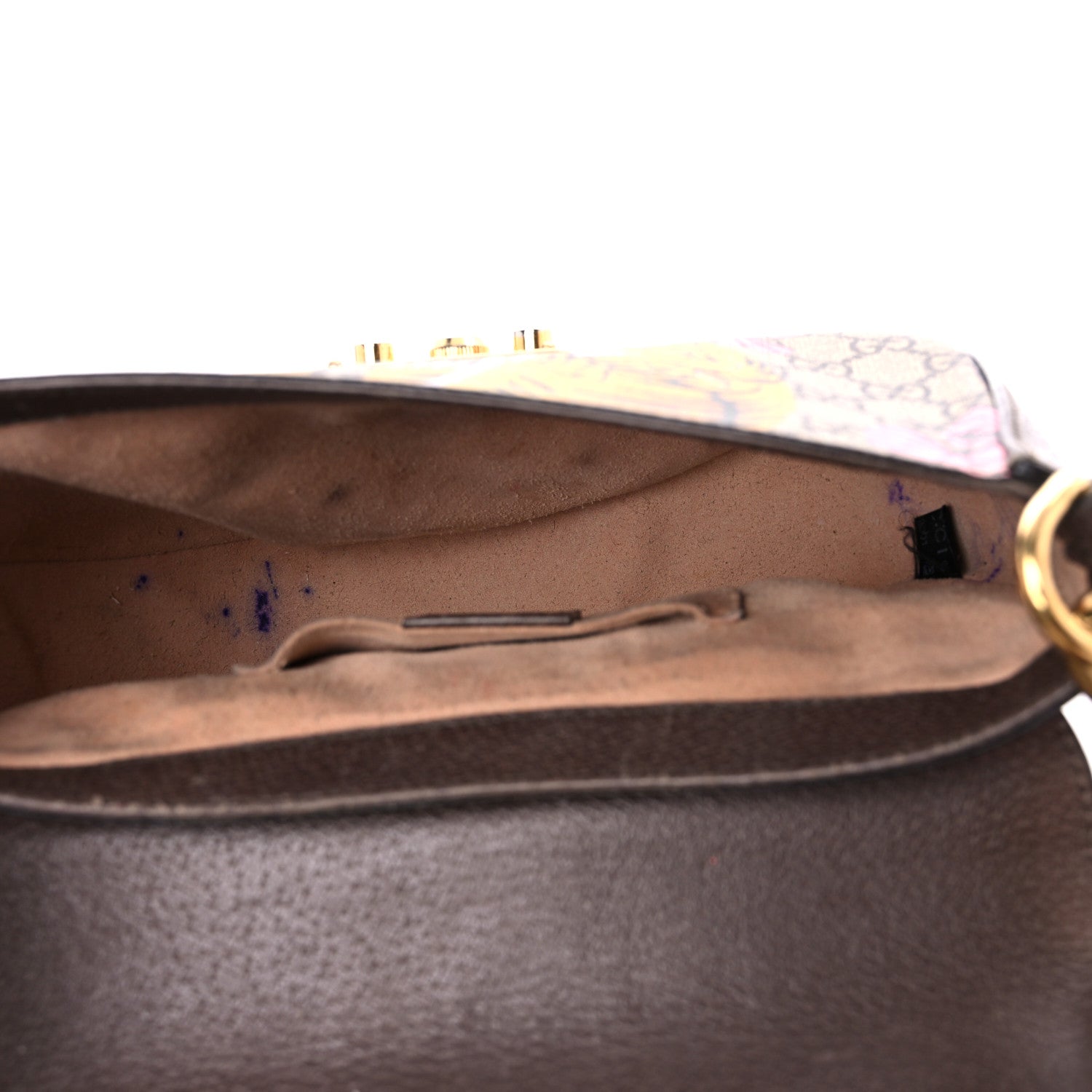 Gucci GG Supreme Monogram Bengal Web Medium Padlock Messenger Shoulder Bag Beige Pink 5 of 28