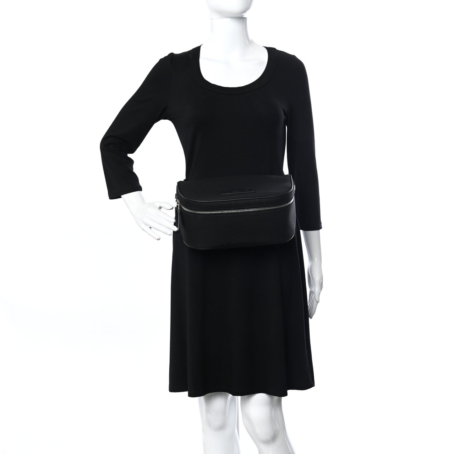 Techno Canvas Web Large Belt Bag Black