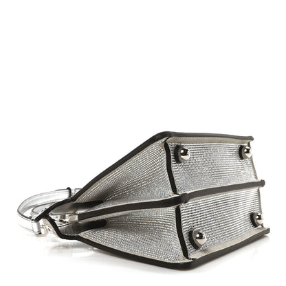Fendi Crystal Vitello Laminato FF Petite Peekaboo I SEE U Satchel Crystal Argento 4 of 7