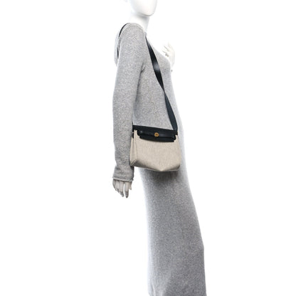 Hermes Military Toile Vache Hunter Herbag Zip Retourne 20 Ecru Black 2 of 7