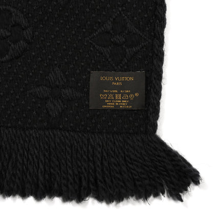 Louis Vuitton Wool Silk Logomania Scarf Charcoal 3 of 6