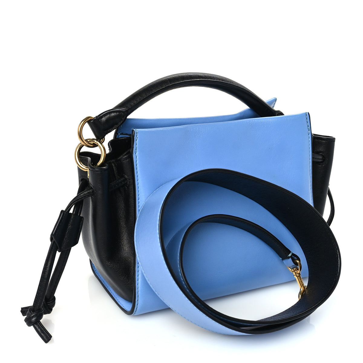 Smooth Calfskin Mini Iris Tote Blue Black