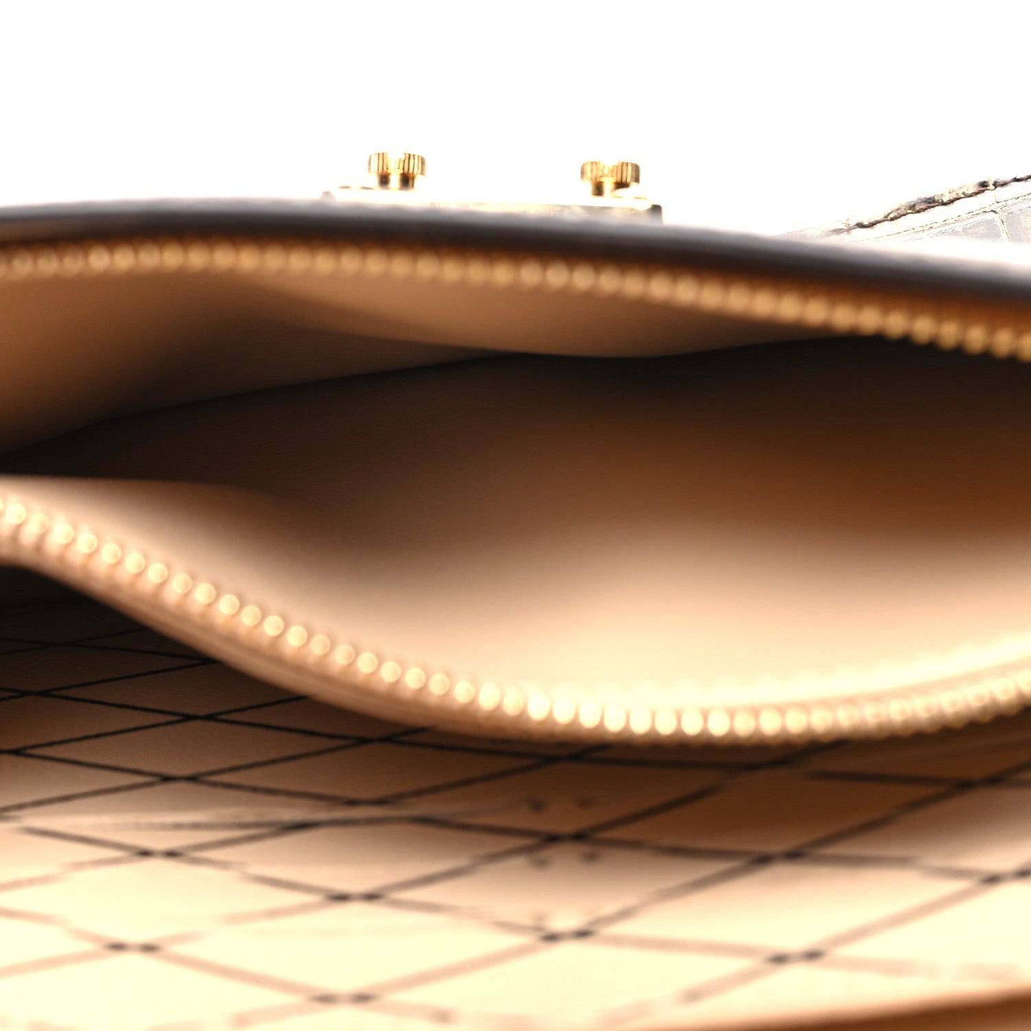 Louis Vuitton Crocodile Trunk Chain Wallet Gold Black 6 of 11