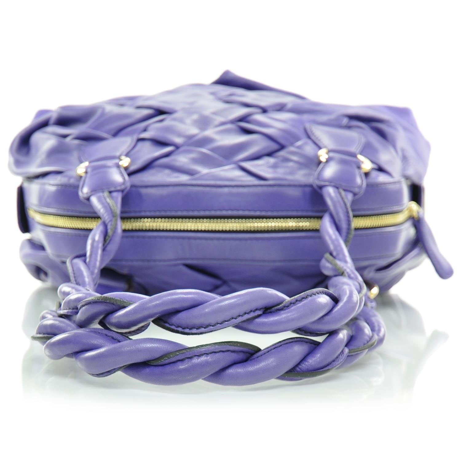 Valentino Garavani Lambskin Woven Couture Bag Purple 5 of 9