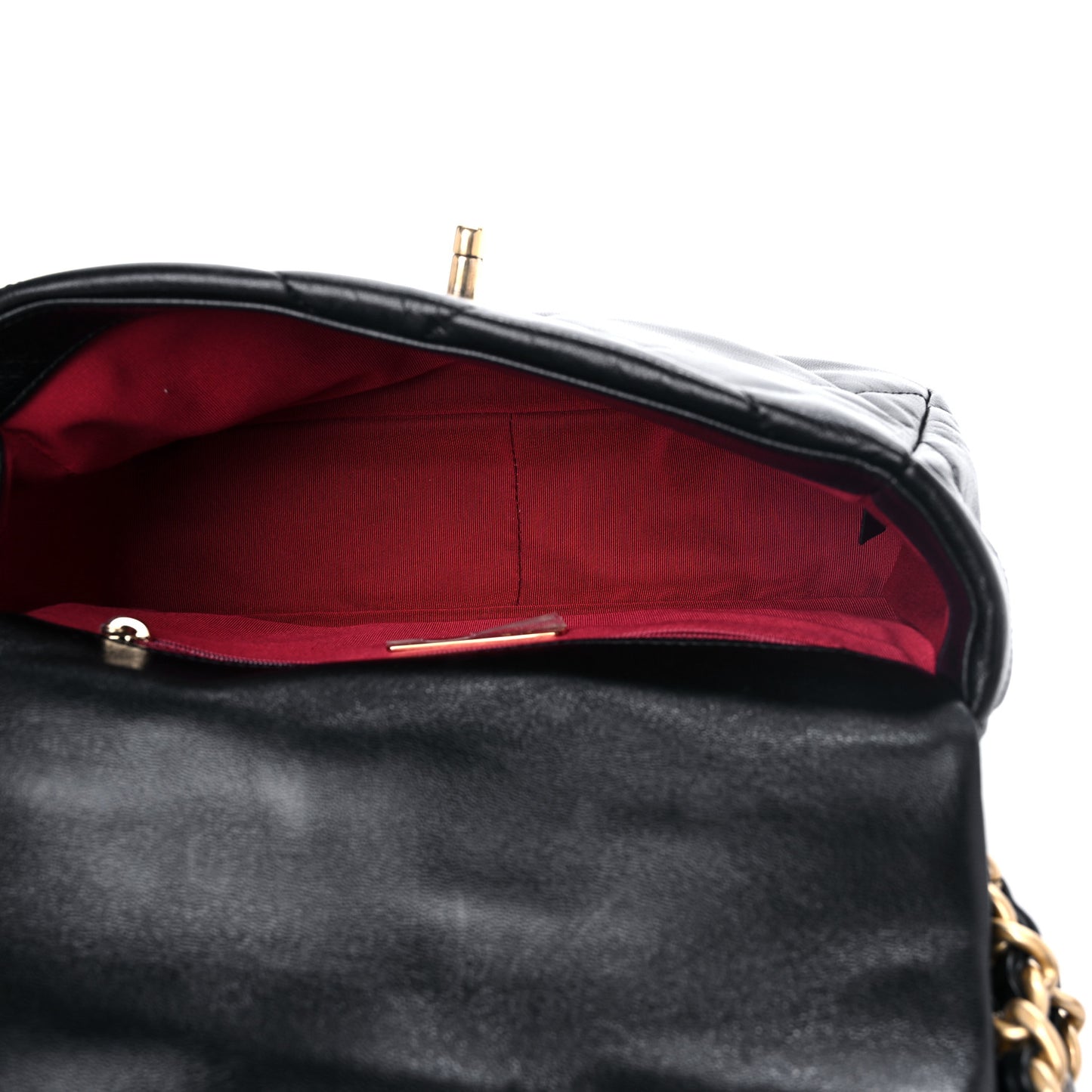 Goatskin Quilted Medium Chanel 19 Flap Black