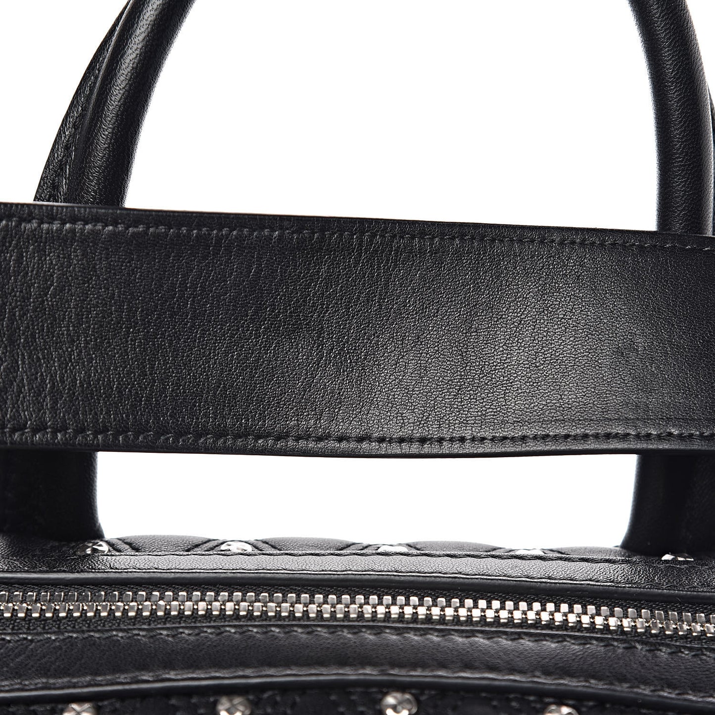 Nappa Trapuntata Triangle Quilted Studded Duffle Black