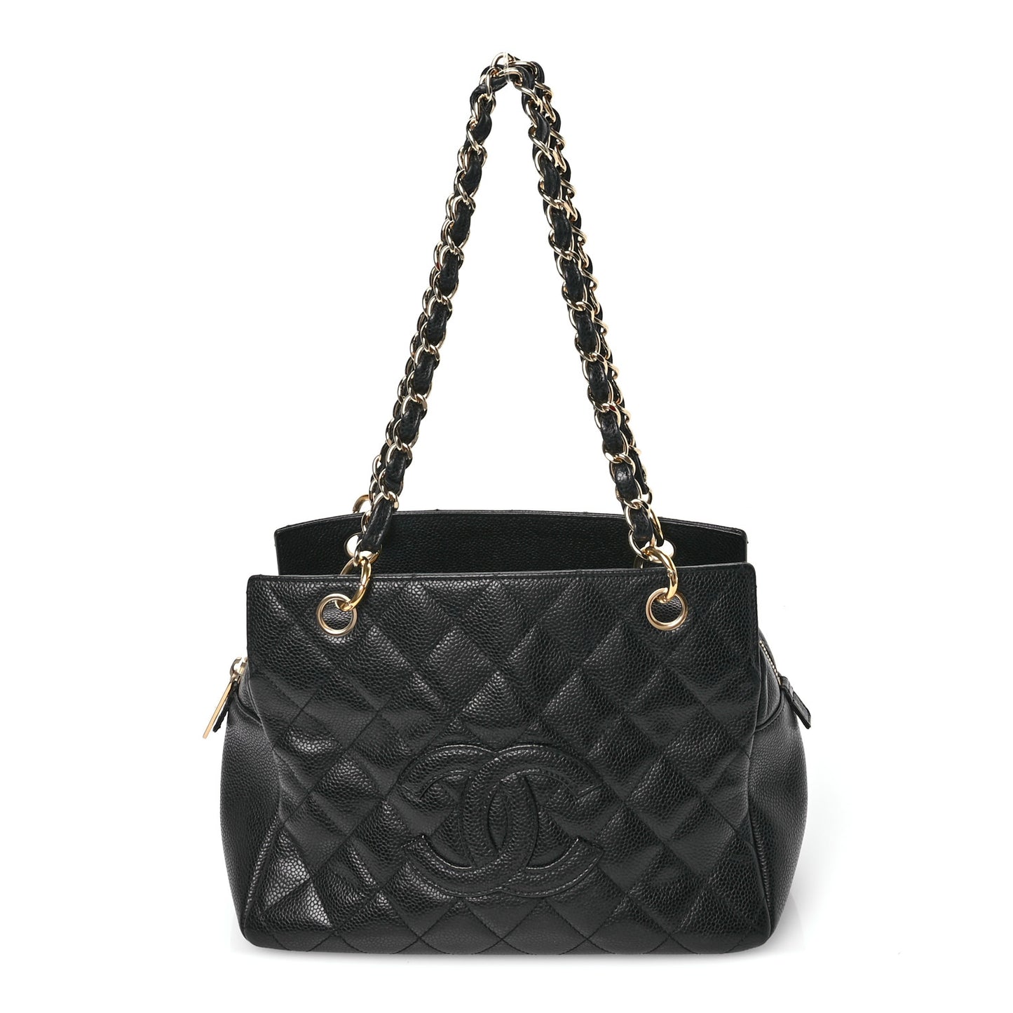 Caviar Quilted Petit Timeless Tote PTT Black