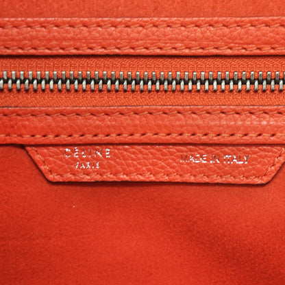 Celine Pebbled Leather Mini Luggage Bag Vermillion 8 of 9