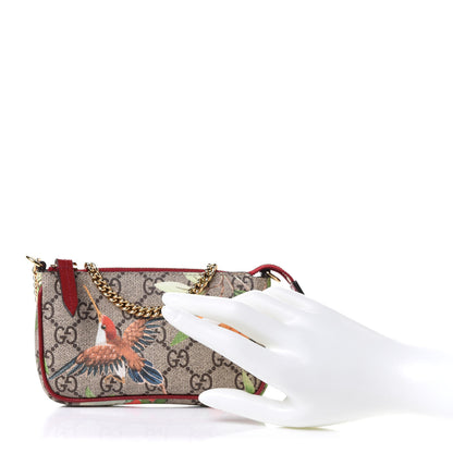 Gucci GG Supreme Monogram Tian Mini Chain Bag Beige Multicolor Red 2 of 10