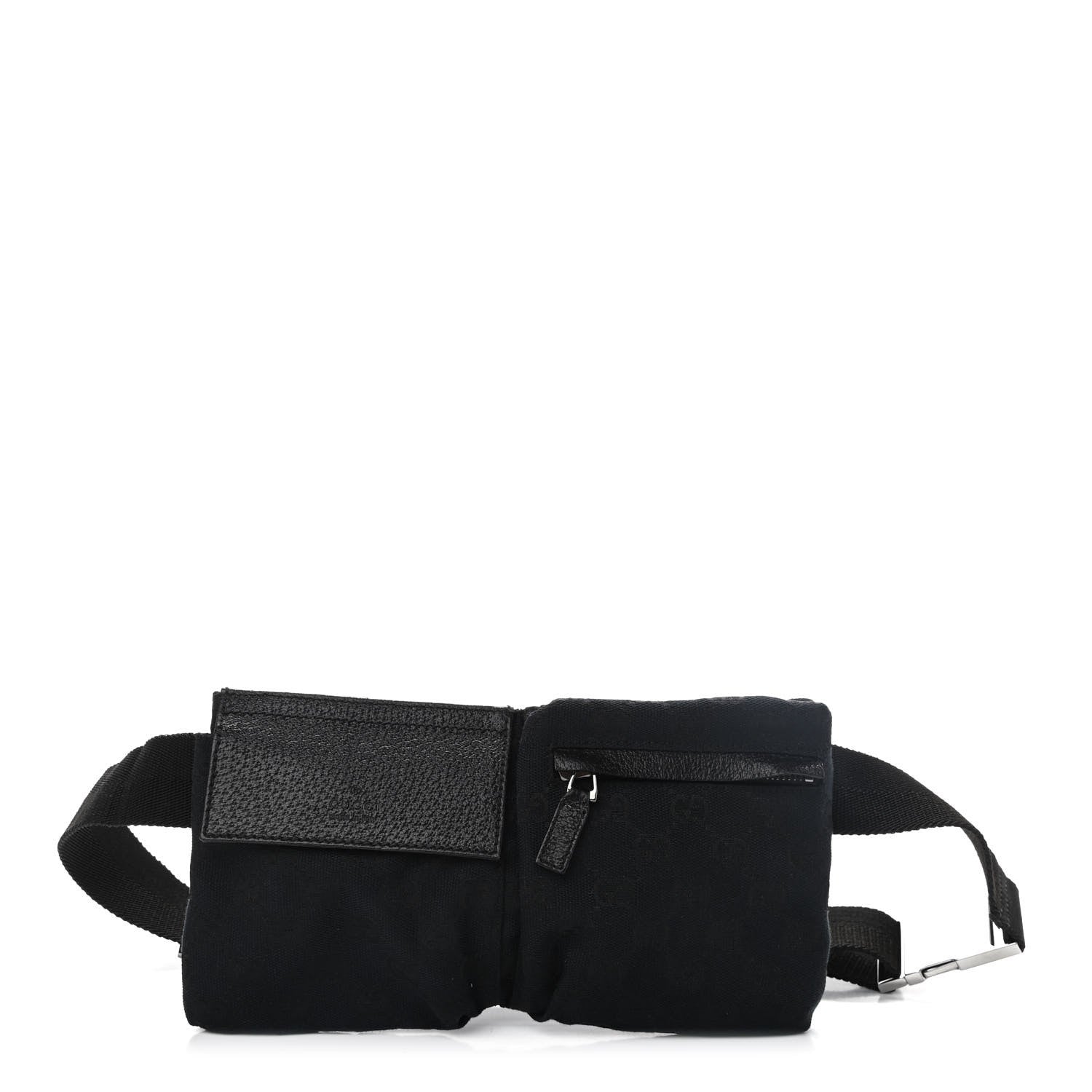 Gucci GG Monogram Double Pocket Belt Bag Black 1 of 8