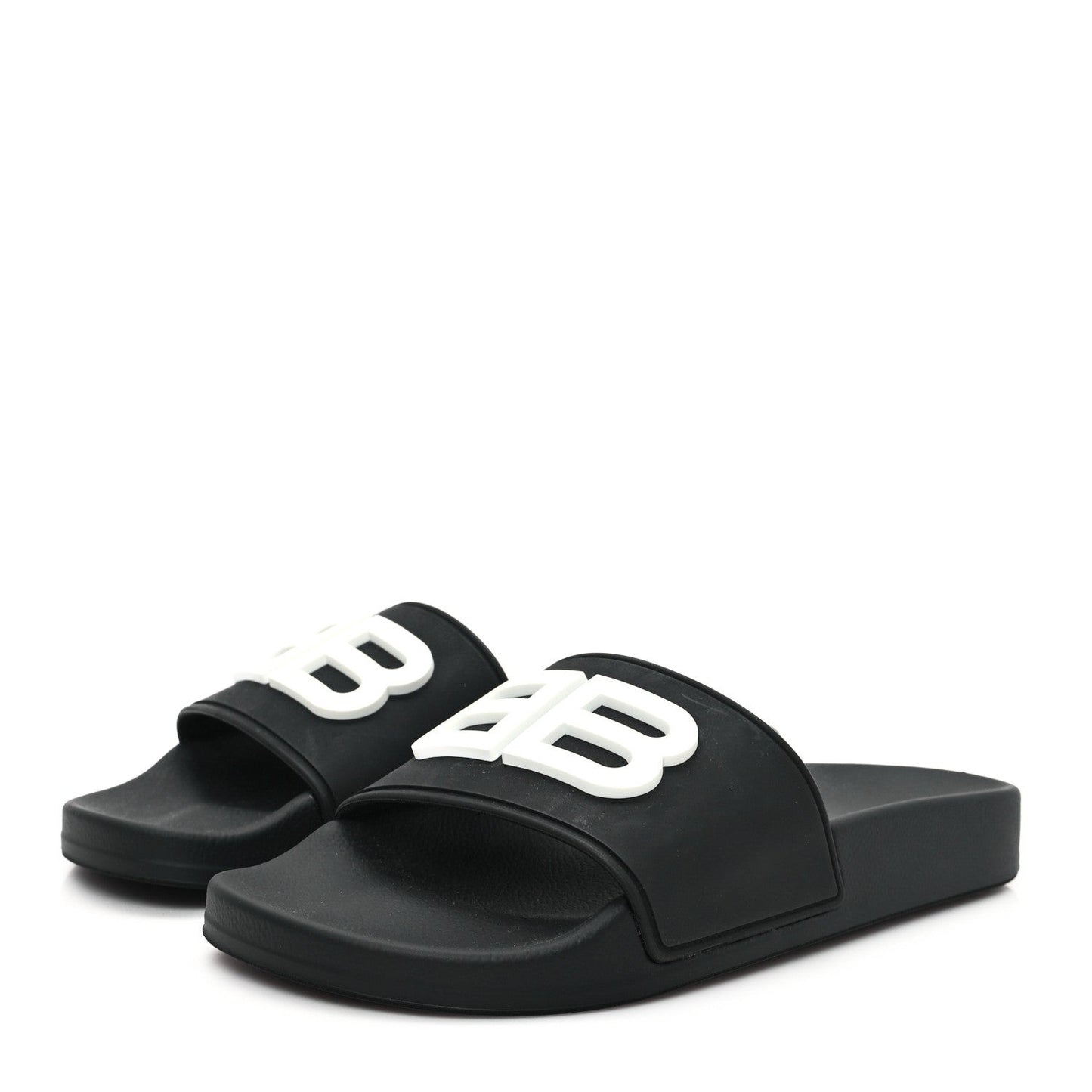 Rubber Womens BB Pool Slide Sandals 36 Black